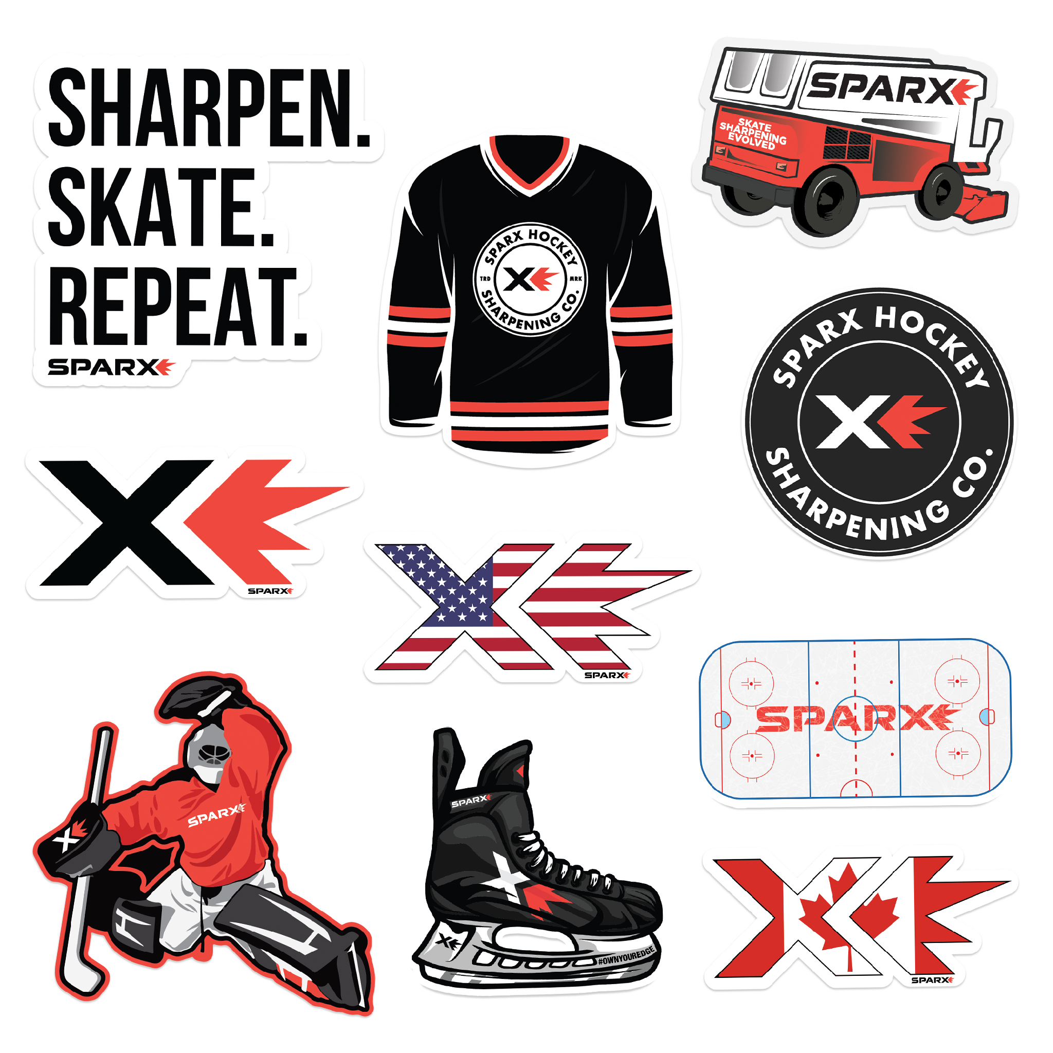 10 different Sparx stickers